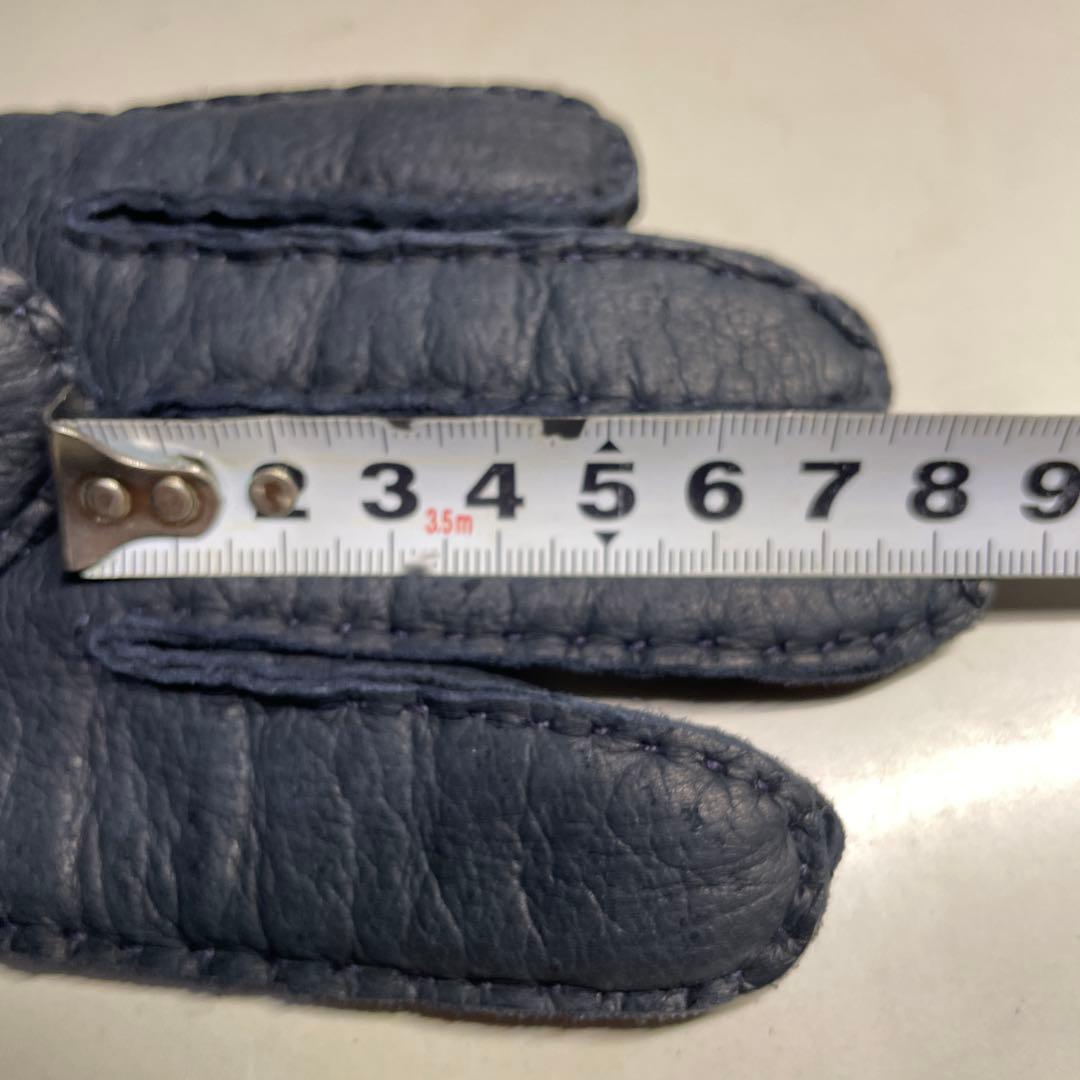 MEROLA ペッカリー革 ネイビー（紺色）ライニング有り　カシミア100%