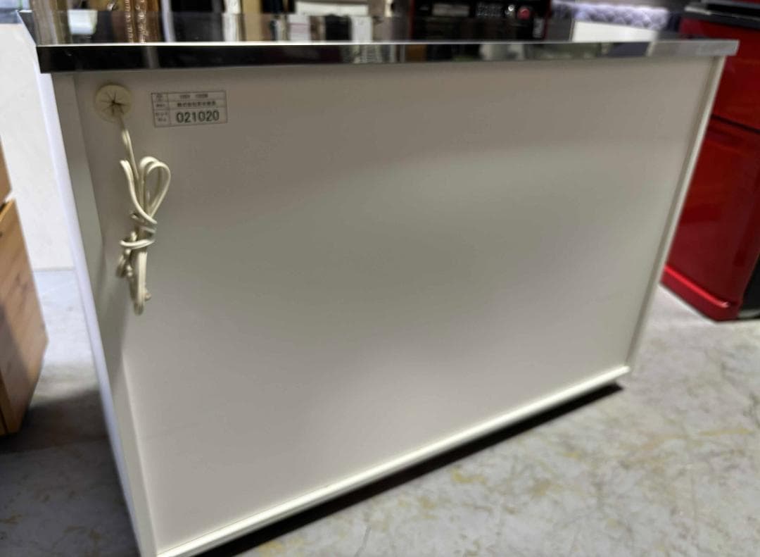 りん 昇光家具のステンレストップキッチンカウンターコンセントキャスター付き