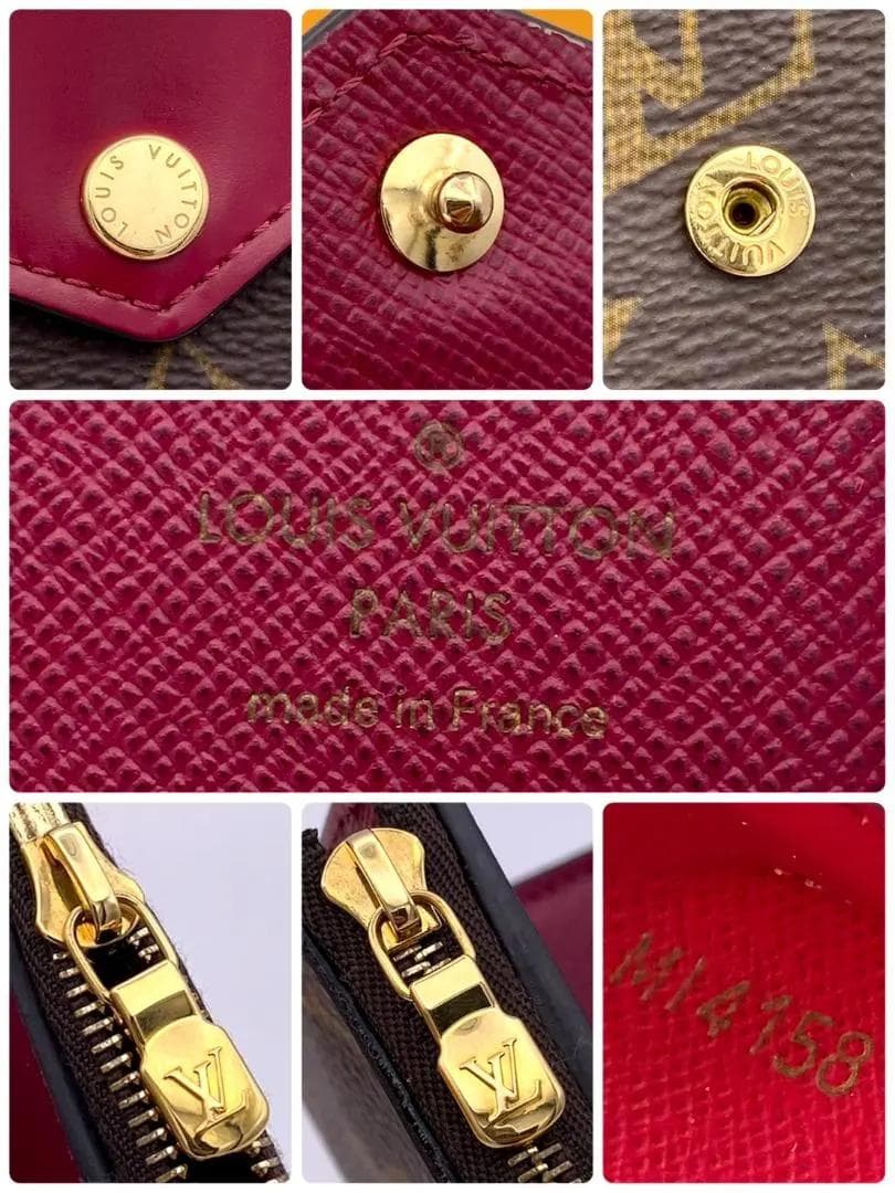 ルイヴィトン モノグラム ポルトフォイユ ゾエ フューシャ 三つ折り財布