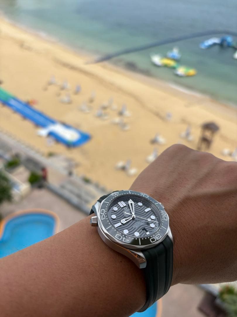 美品！OMEGA シーマスターダイバー300m 純正ラバーベルト グリーン