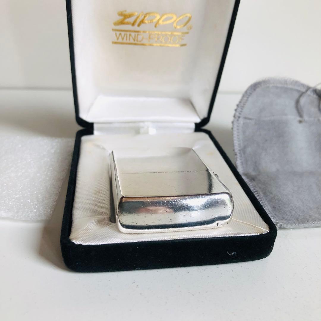 希少使用品スターリングシルバーZIPPOイタリックロゴ1980年代ZIPPO