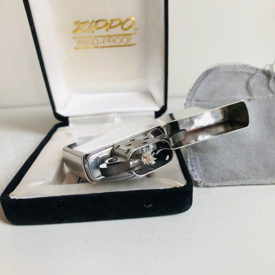 希少使用品スターリングシルバーZIPPOイタリックロゴ1980年代ZIPPO