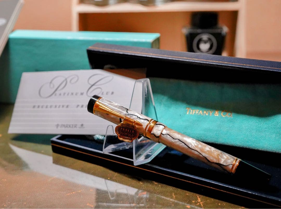 パーカー　デュオフォールド　ボールペン　ティファニー　希少　ローラーボール