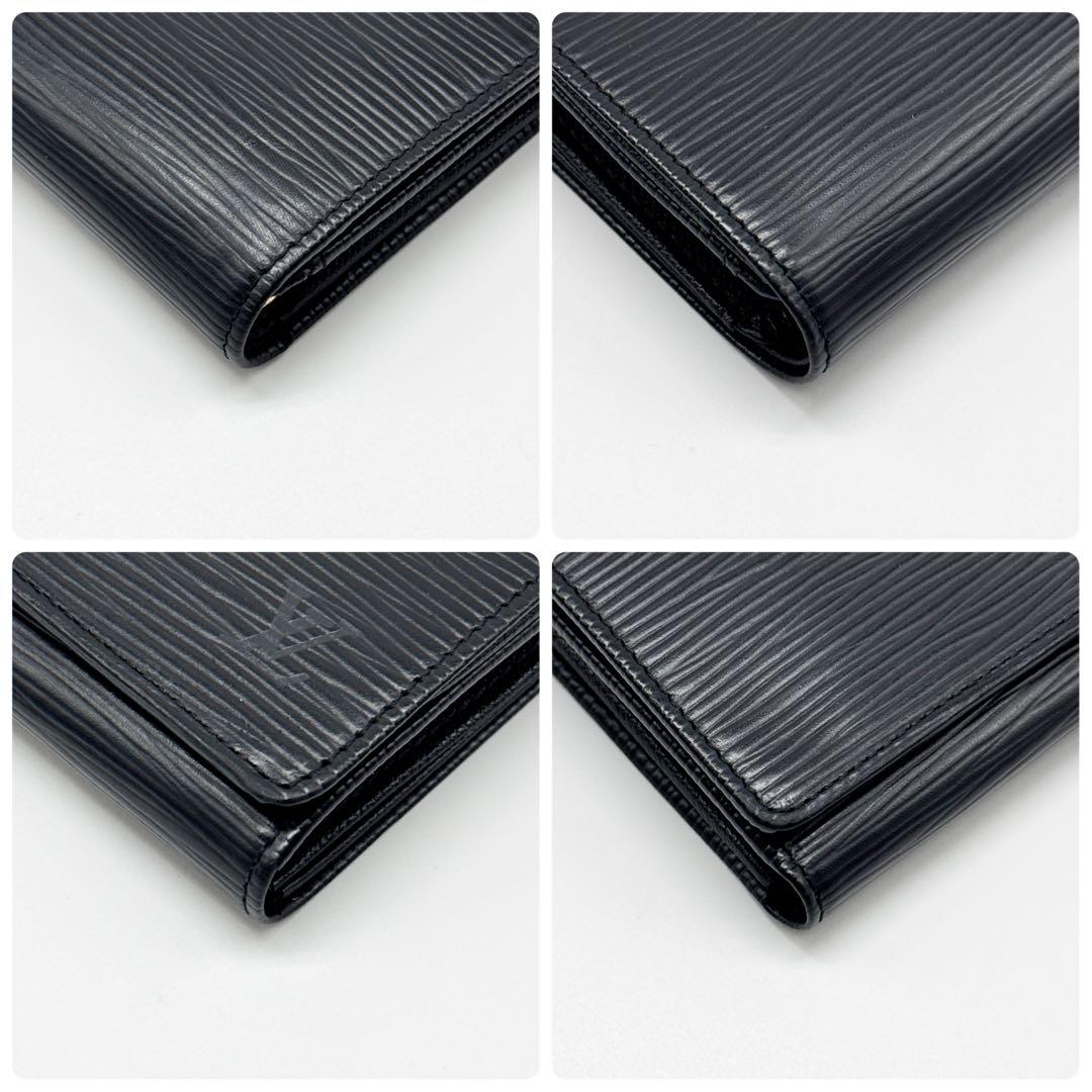 ルイヴィトン エピ ポルトフォイユ トレゾール 二つ折り財布 黒 ブラック