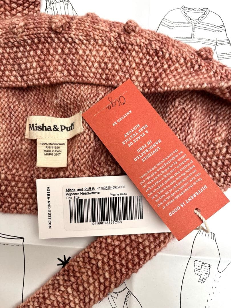 あ*い様 misha and puff ポップコーン　ヘッドウォーマー　帽子