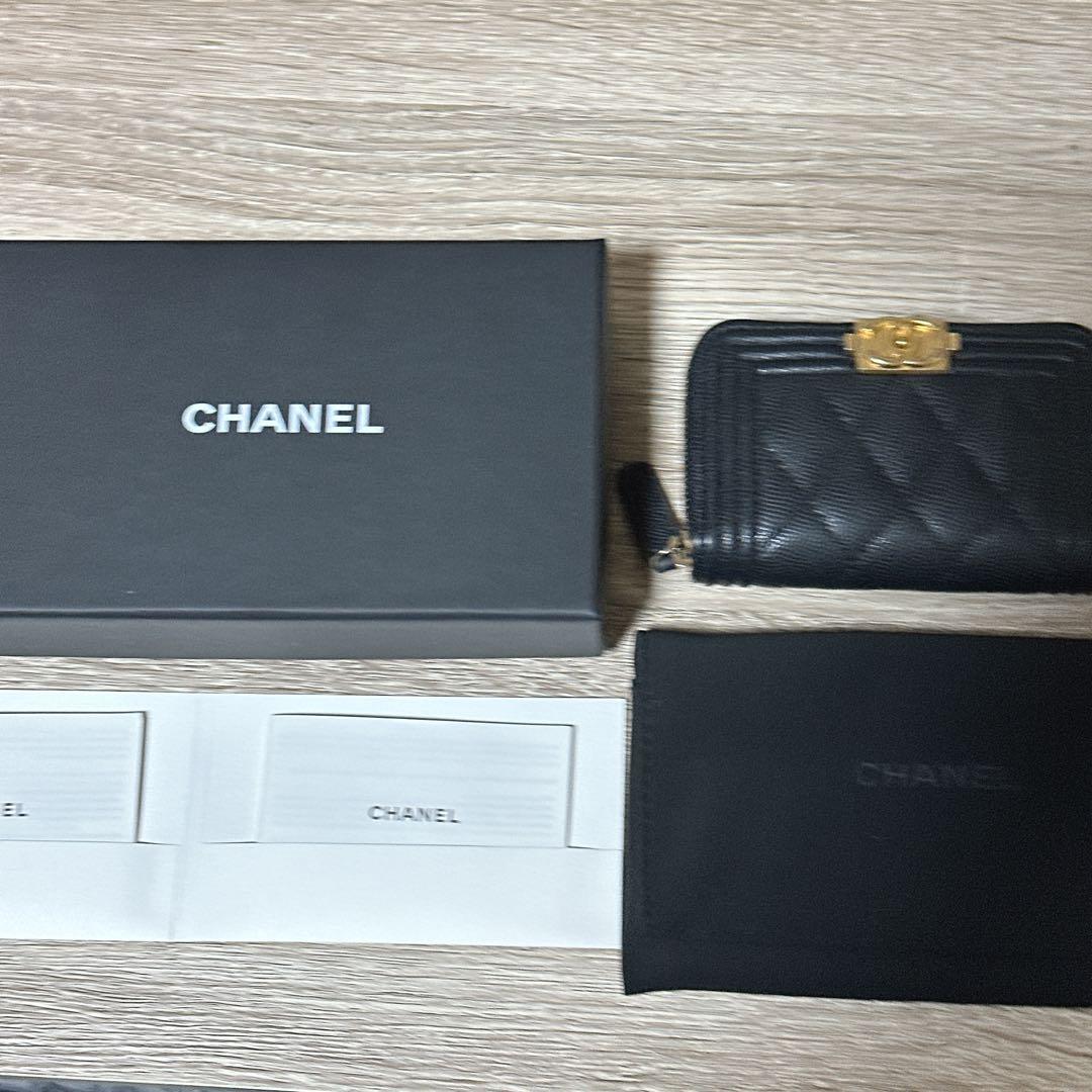 CHANEL ボーイズシャネル　ケース　G金具　キャビアスキン