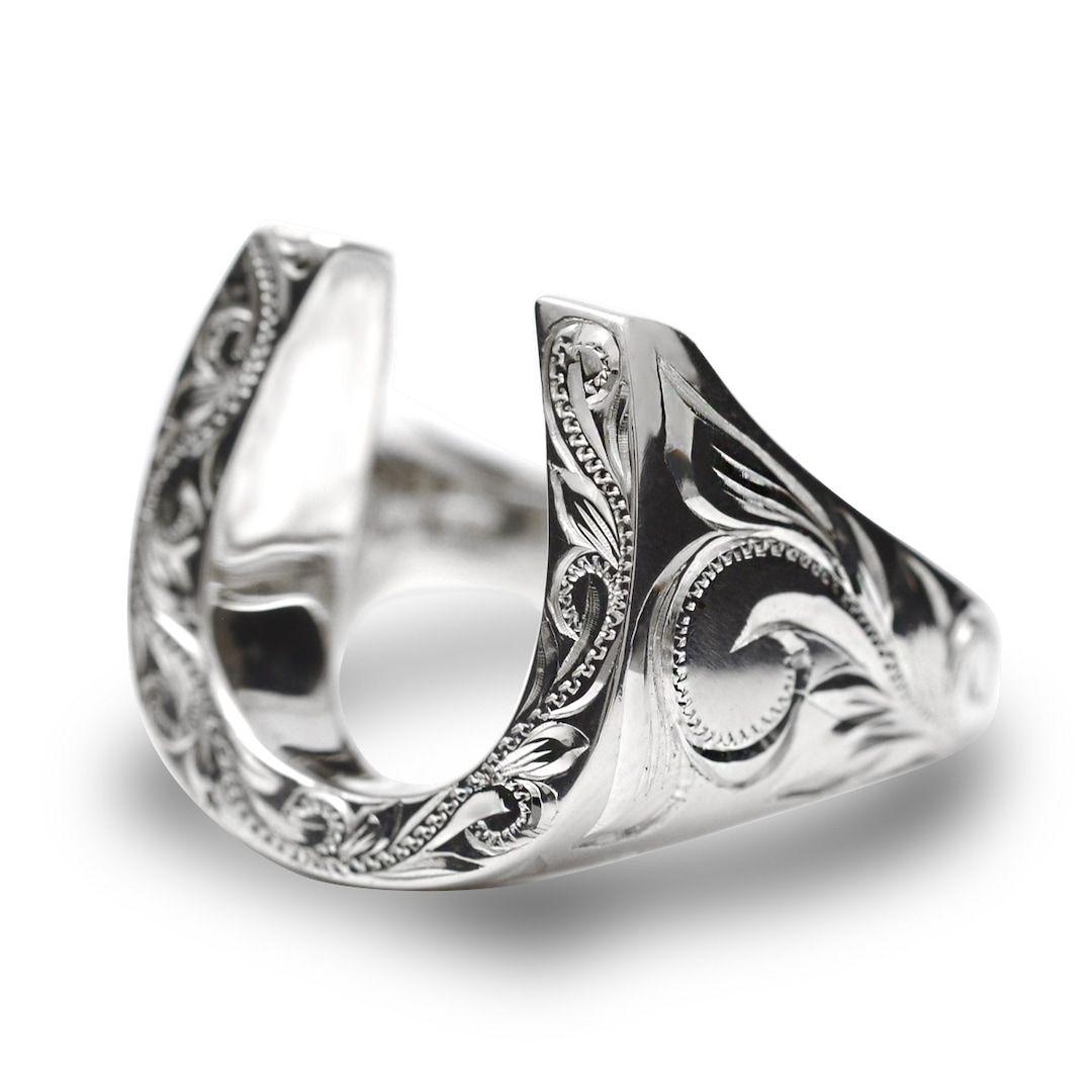 ハワイアンジュエリー、馬蹄リング、メンズ（レディースの場合ボリュームあり）、馬