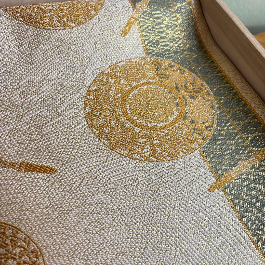 伝統工芸士 若林弘恵 帯 「夢」華皿と独鈷 本金箔佐賀錦 着物 共箱 約4.8m