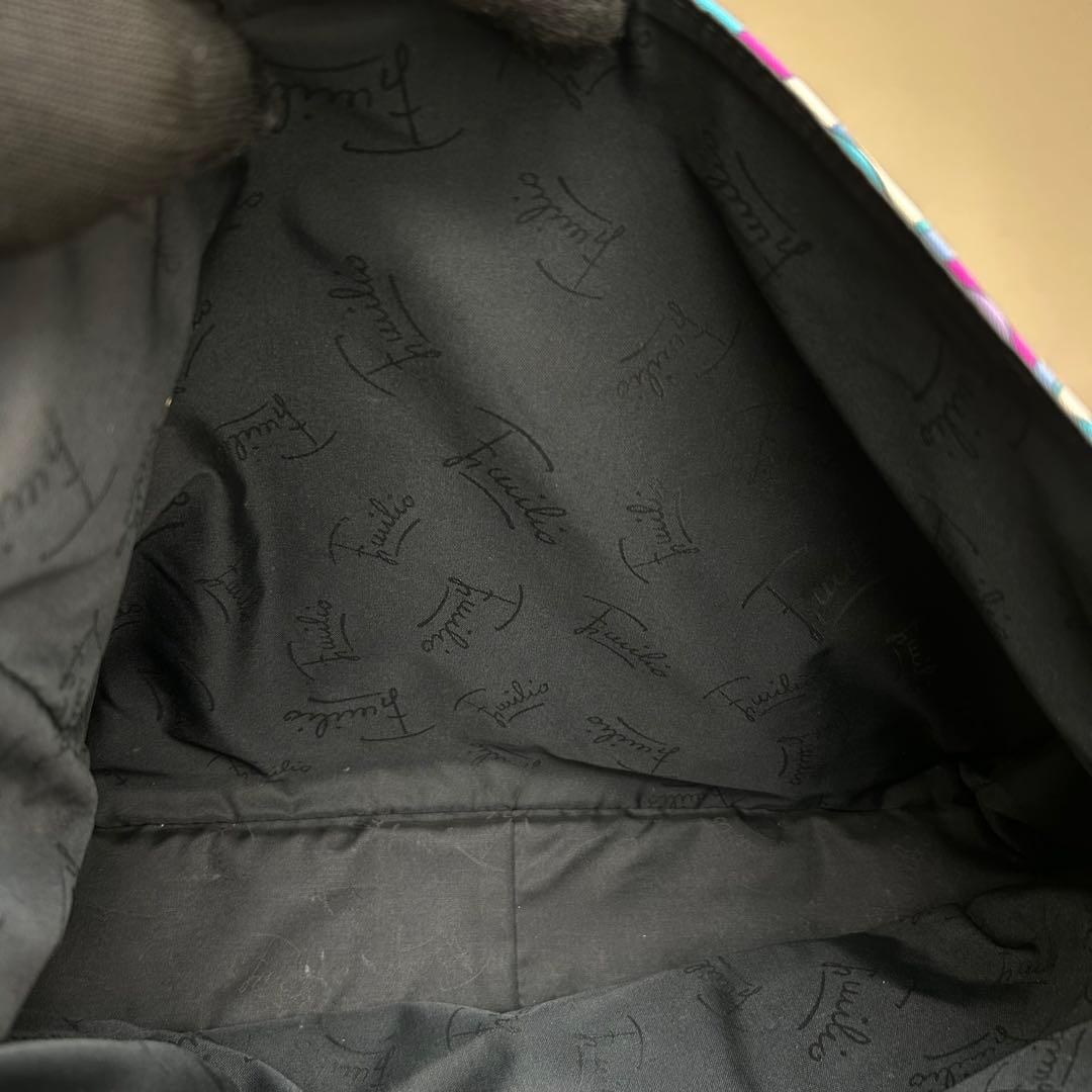 良品　エミリオプッチ　ショルダーバッグ　フラップ　花柄　青　紫　A4　斜め掛け