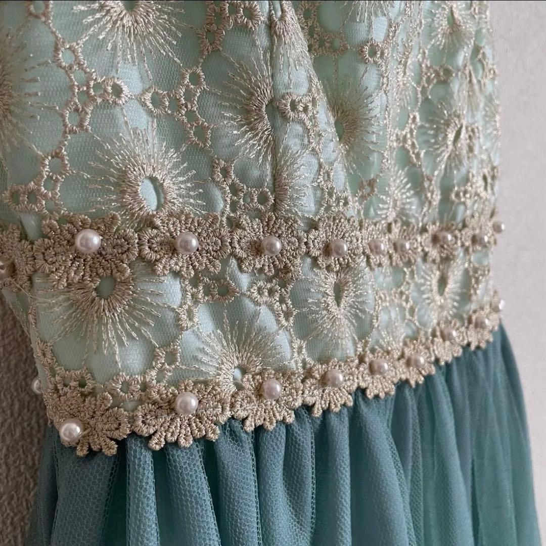 【美品】Aimer 定価3万円❣️チュール ドレス　9号　M エメ　グリーン
