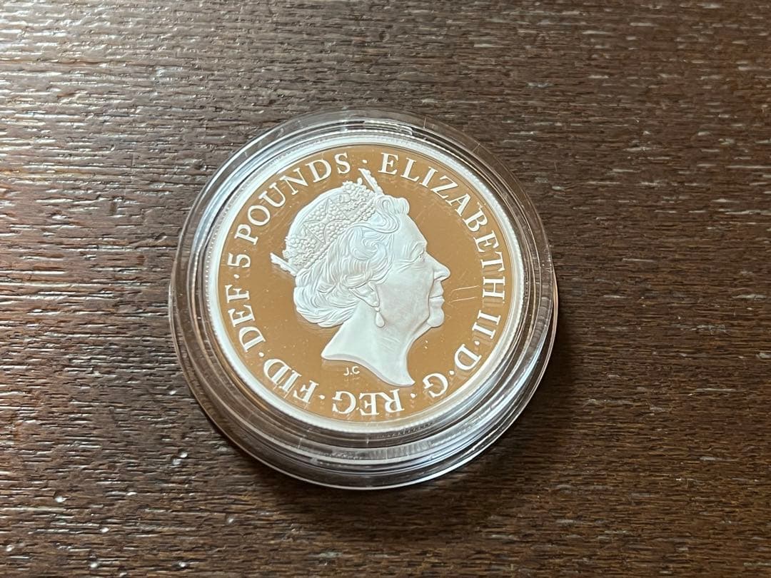 チューダービースト イングランドのライオン ２オンス銀貨 プルーフ