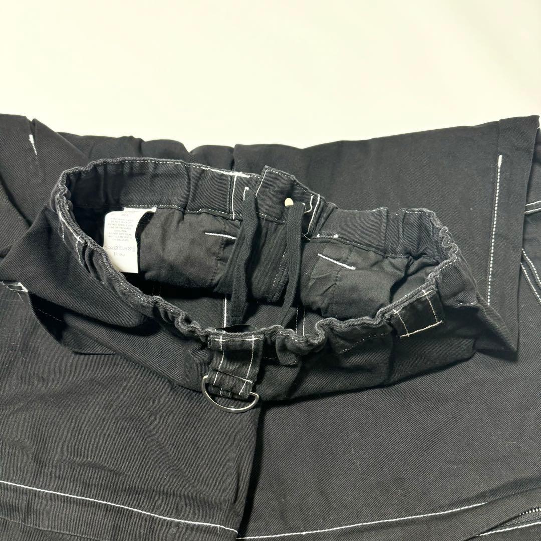 美品 REFLEM　レフレム　2WAYワイドカーゴパンツ　Dリング　ブラック