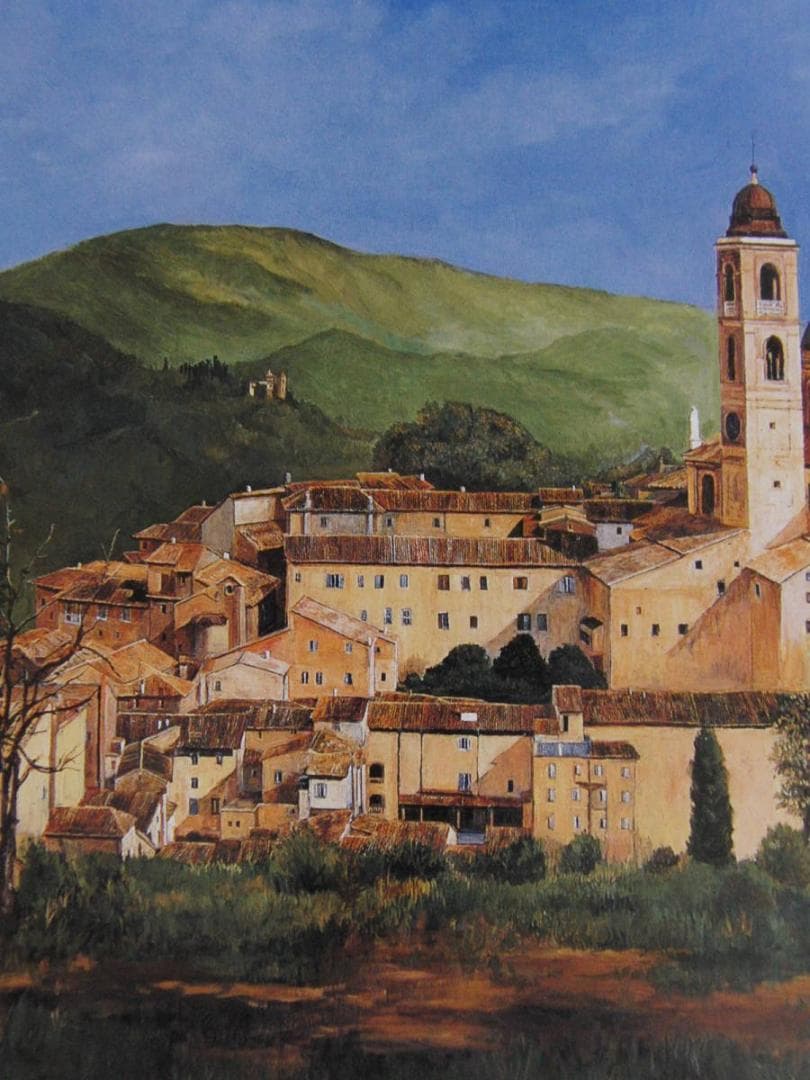 林壽男、【雨上がる】、希少な額装用画集より、新品額装付