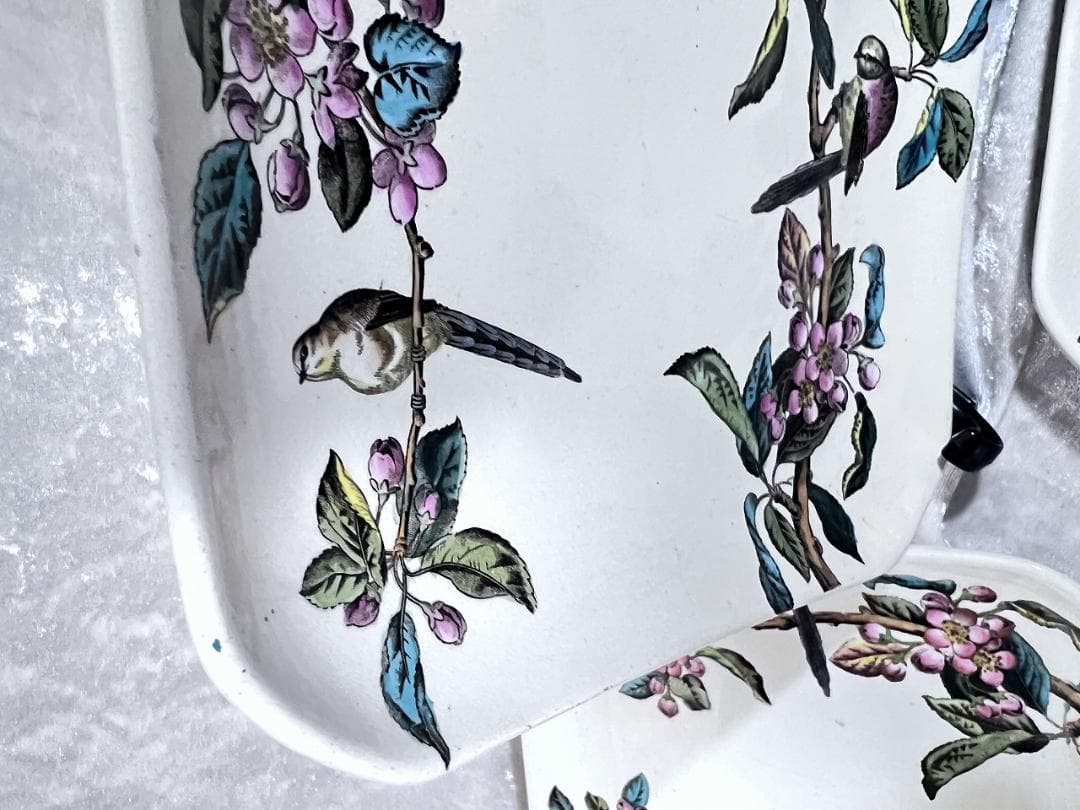 ジョージ・ジョーンズ　角皿　花鳥図 4枚組