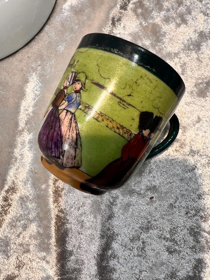 デミタスカップ＆ソーサー　オランダの風景　人物　刻印あり