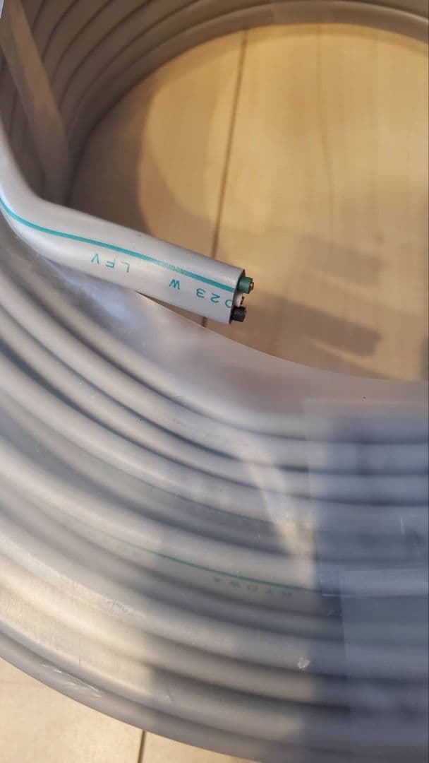 ケーブル 100m巻　VVF2.0-3C 　黒白緑