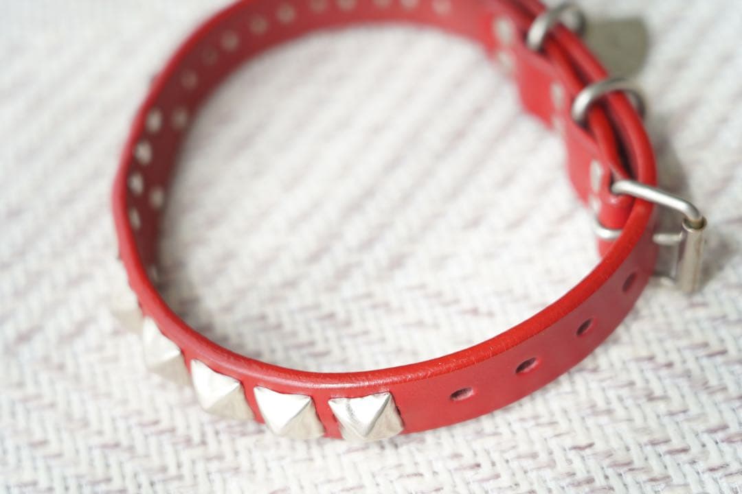 極美品 ヒステリックグラマー スタッズ ドッグカラー レッド チョーカー レア