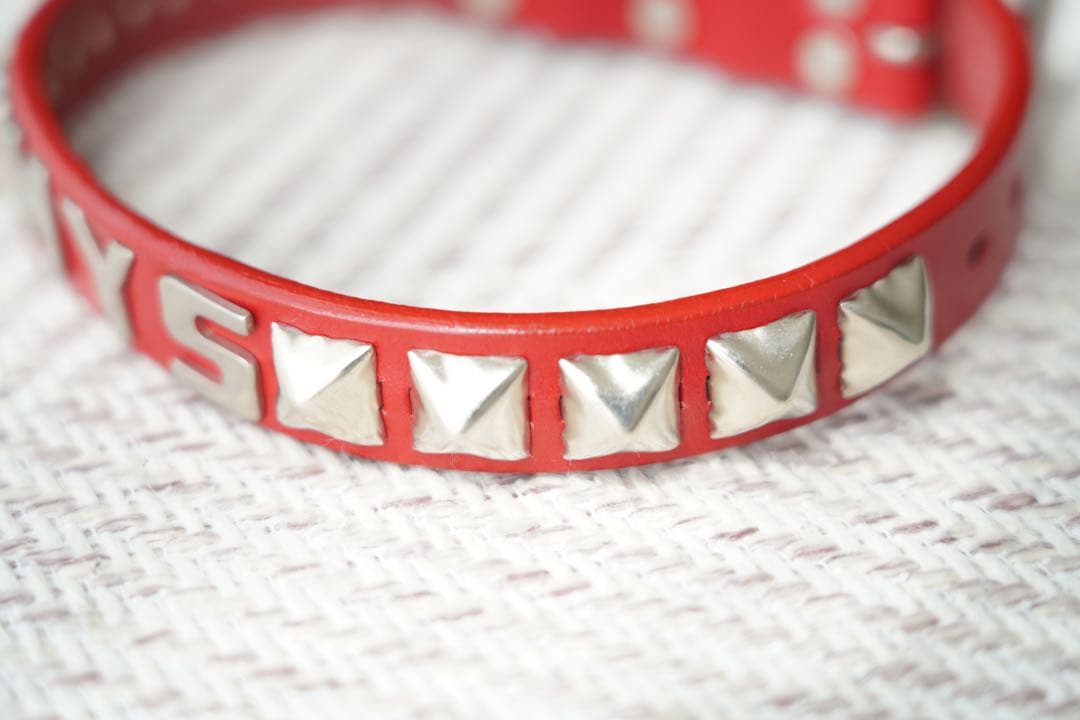 極美品 ヒステリックグラマー スタッズ ドッグカラー レッド チョーカー レア