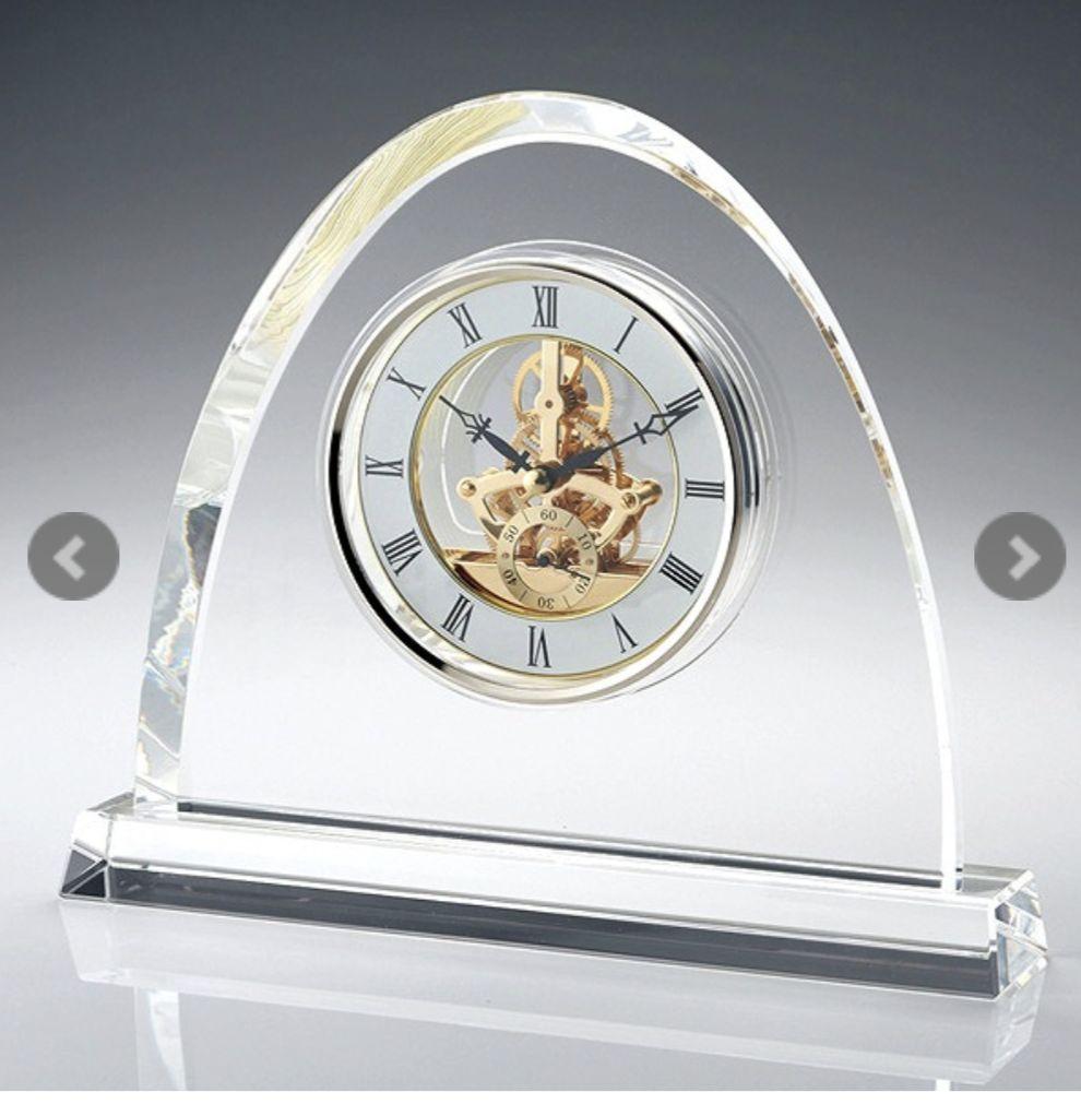 【ナルミグラスワークス】オーバル スケルトンクロック 24cm