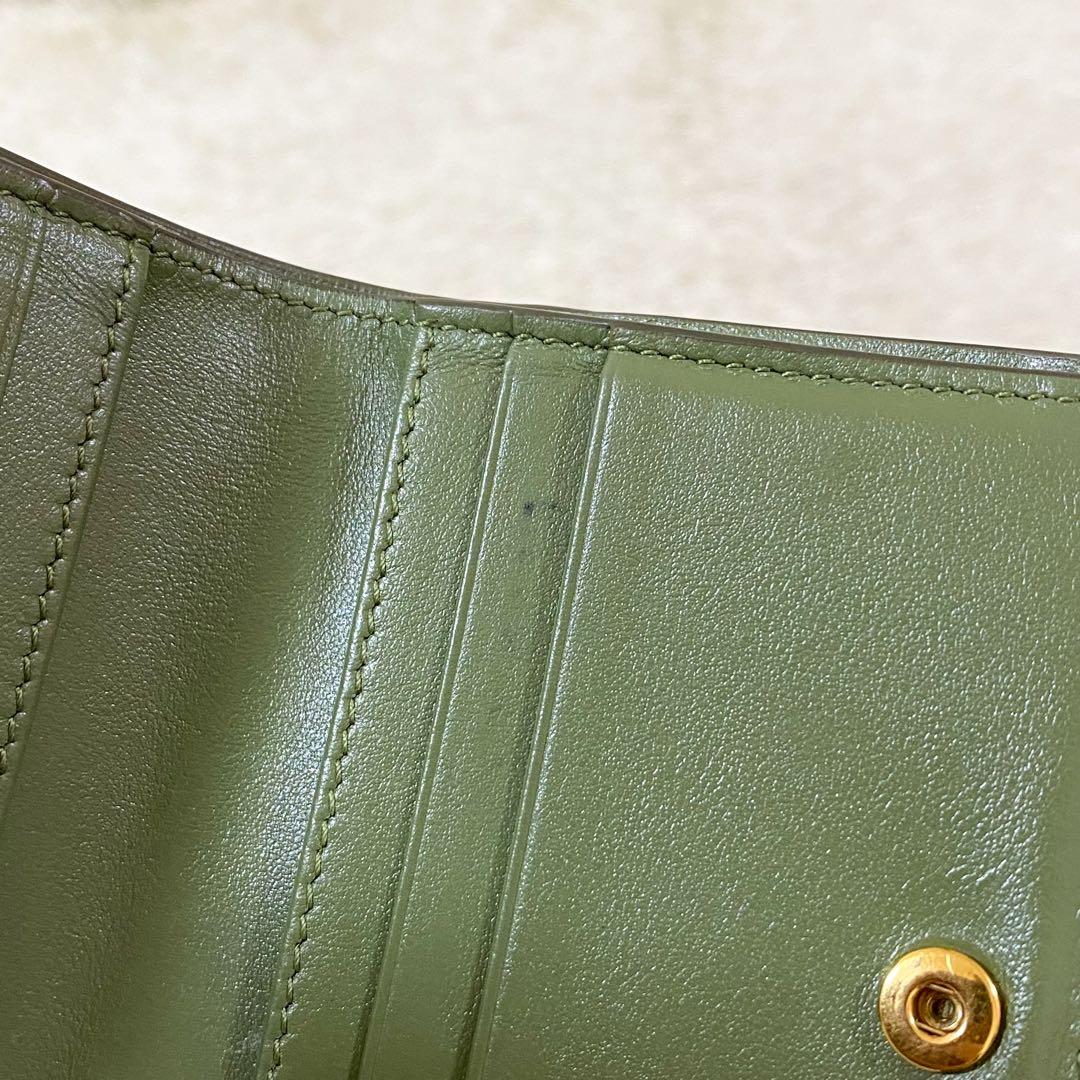 近代モデル【極美品】セリーヌ コンパクトウォレット グリーン ユニセックス