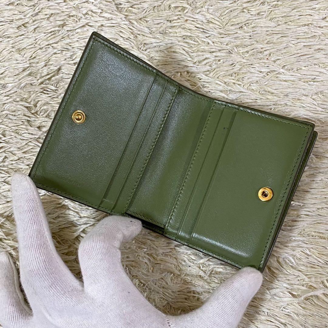 近代モデル【極美品】セリーヌ コンパクトウォレット グリーン ユニセックス
