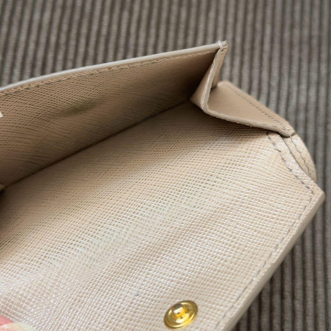 ICチップ搭載　正規品　PRADA 三つ折り財布　ピンクベージュ　CAMMEO