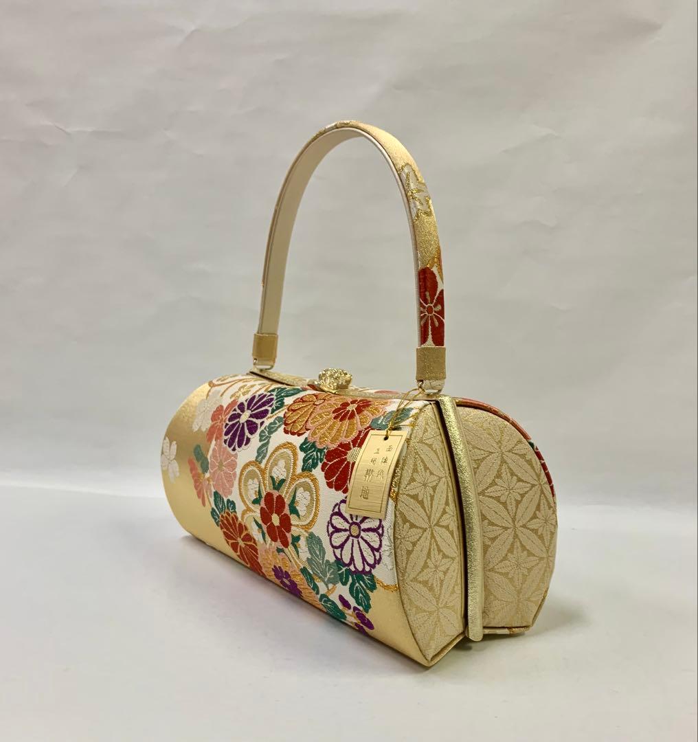 正絹　帯地西陣織　 　高級草履バック ZB144