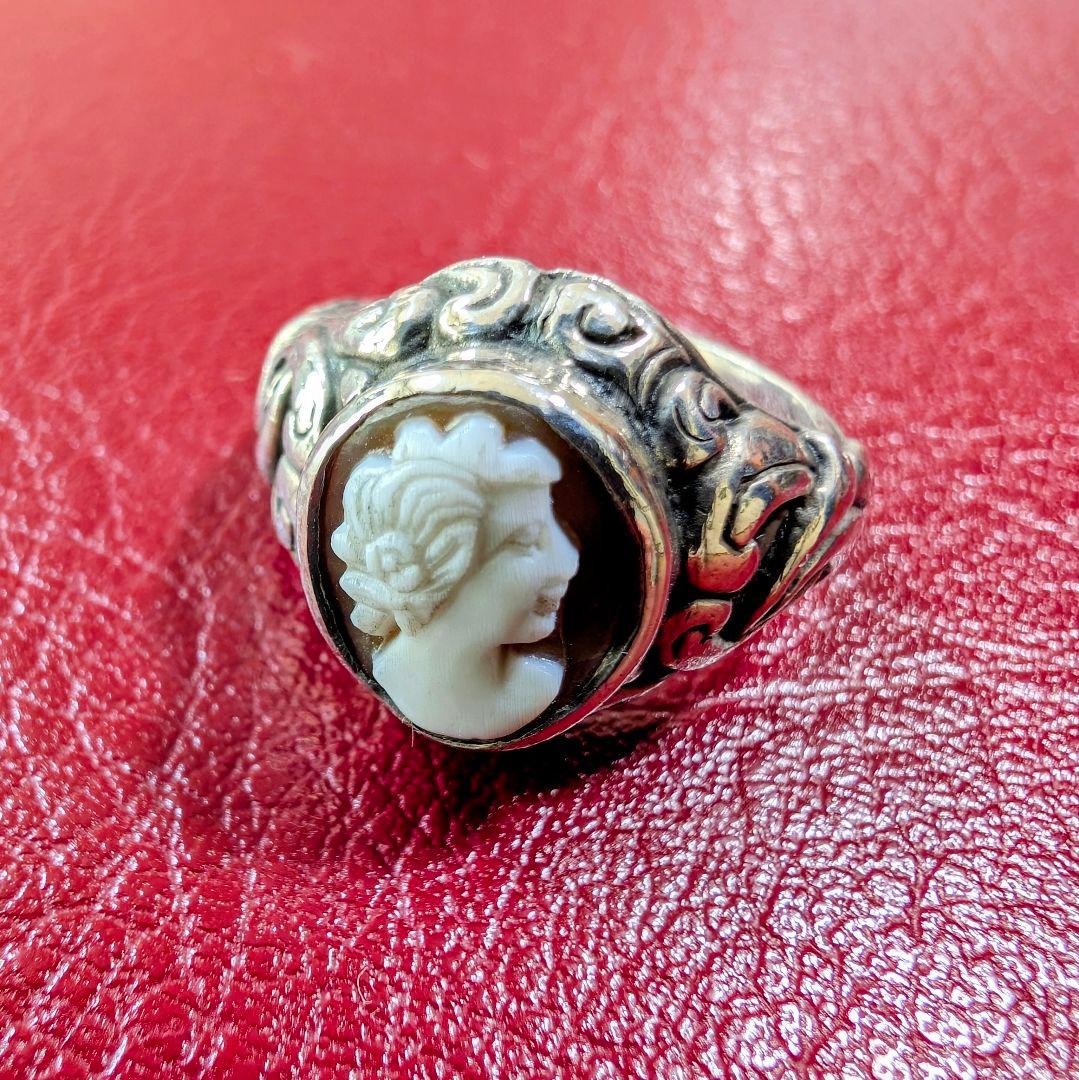 【希少】定価3万★LUST原宿 カメオ シルバーリング 22号 14g 925