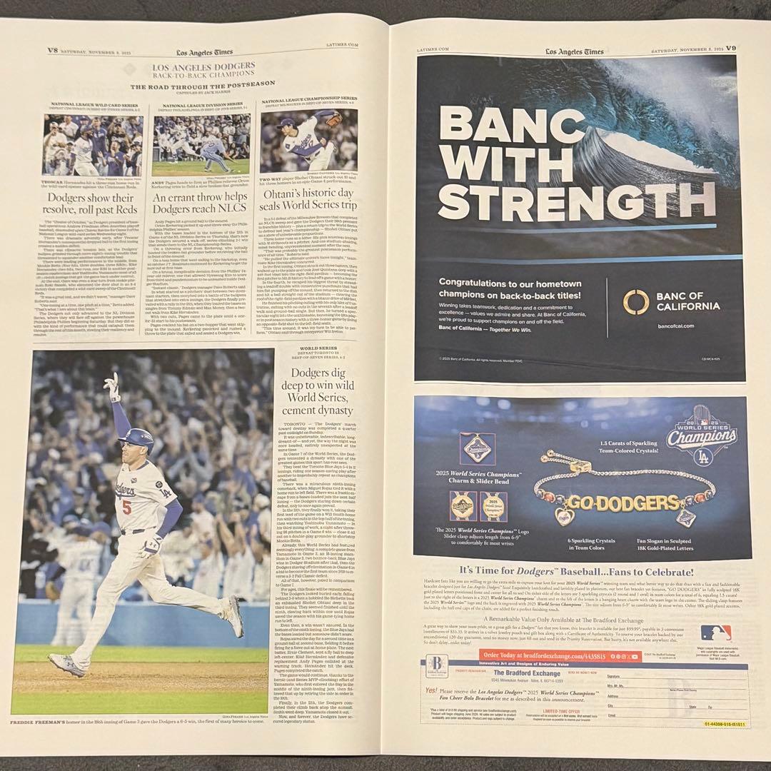 【ドジャース WS \"優勝特別記念版\"】　3部のみスペシャル価格　大谷翔平