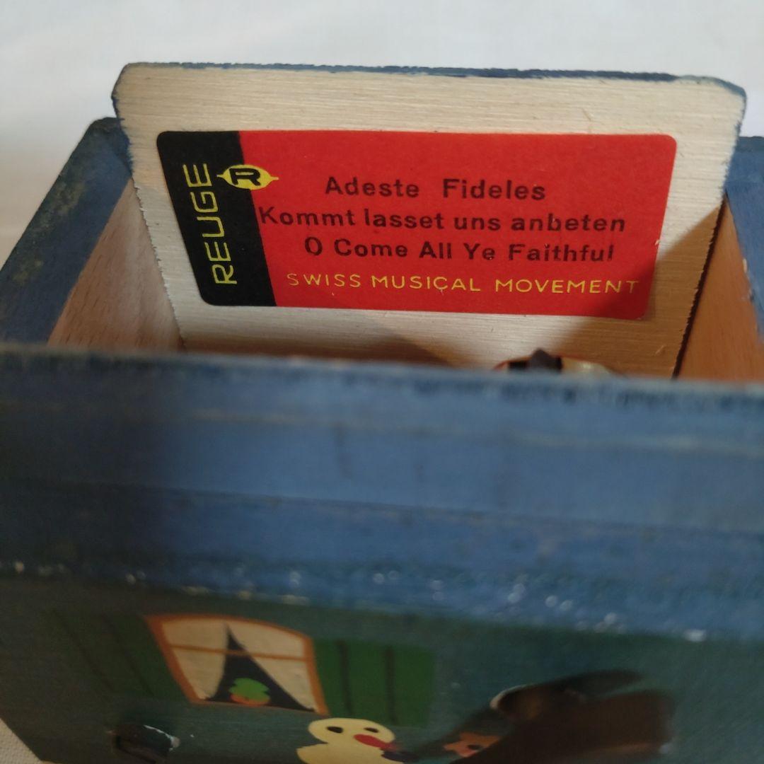 ビンテージ西ドイツETMER-DESIGN製手描クリスマスデザイン木製オルゴール