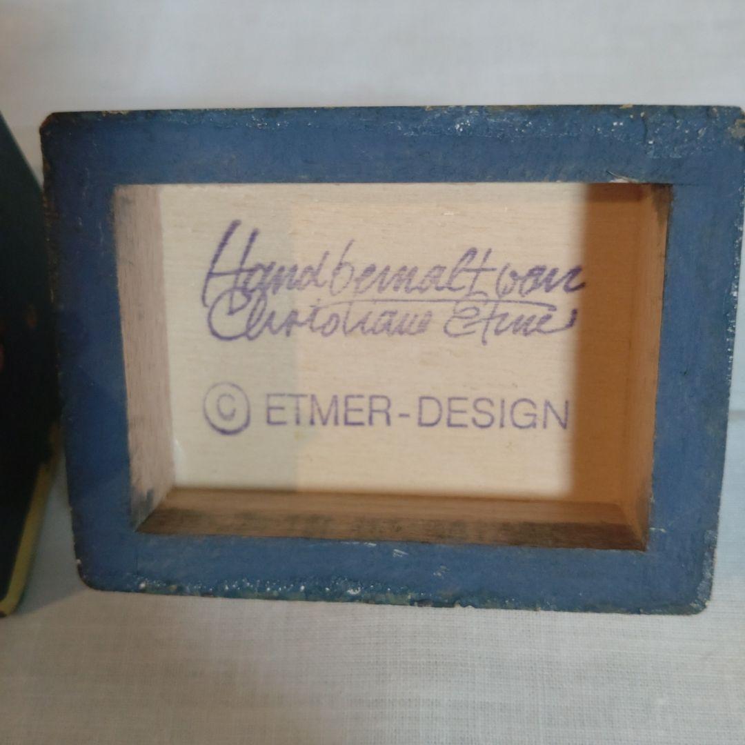 ビンテージ西ドイツETMER-DESIGN製手描クリスマスデザイン木製オルゴール