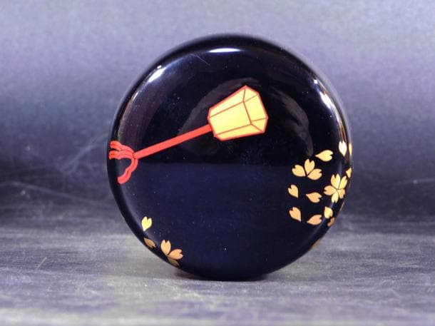 【茶道具　塗師　中村　宗尹　ぼんぼり中棗（共箱）／蒔絵　内朱】