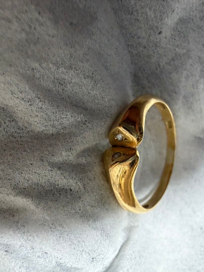 リング　K18 750 刻印　ホールマーク　レディース　ダイヤ　パール