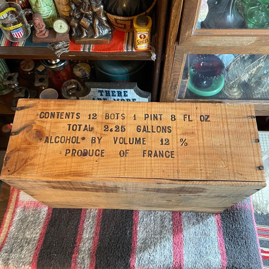 希少！OLD 70's アメリカアンティーク木箱　酒USAヴィンテージ西海岸