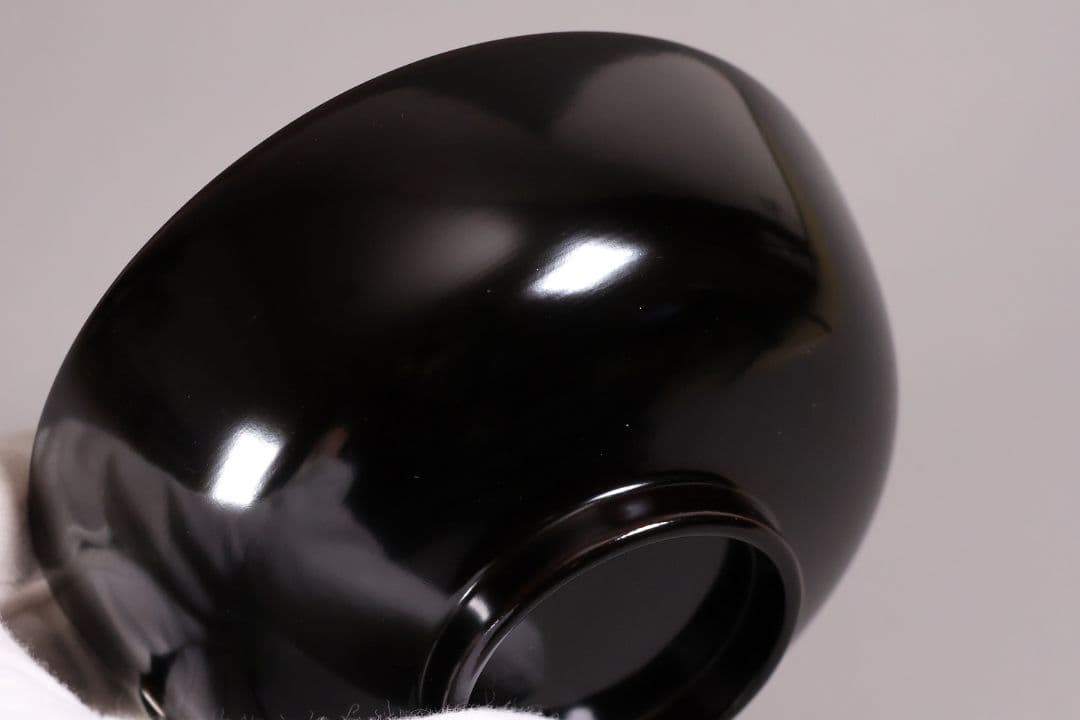 漆芸 木製漆器 捻り梅 金蒔絵 黒塗 御椀 二客 茶懐石道具【MA774】