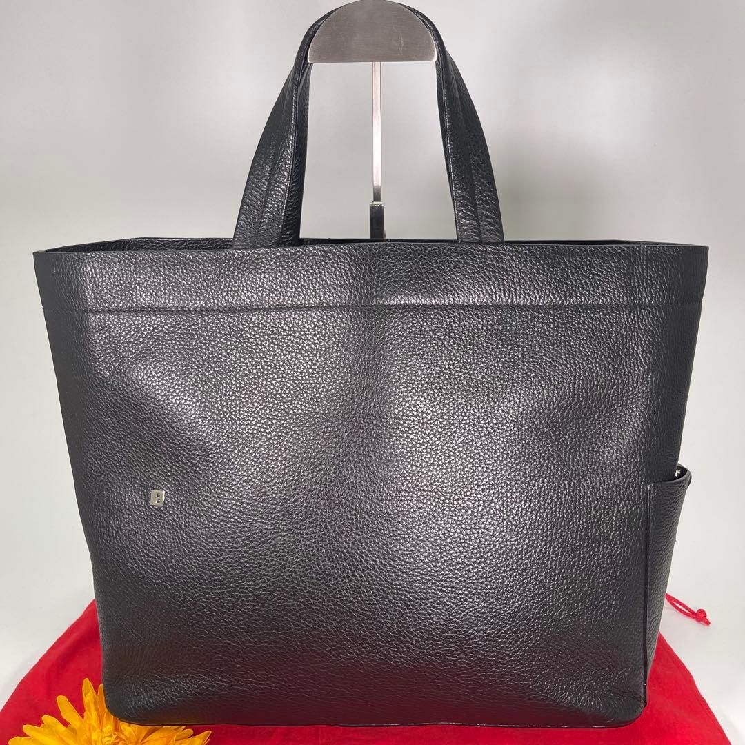 【超美品✨】BALLYバリーメンズビジネスバッグトートレザーBロゴ黒船型A4◯