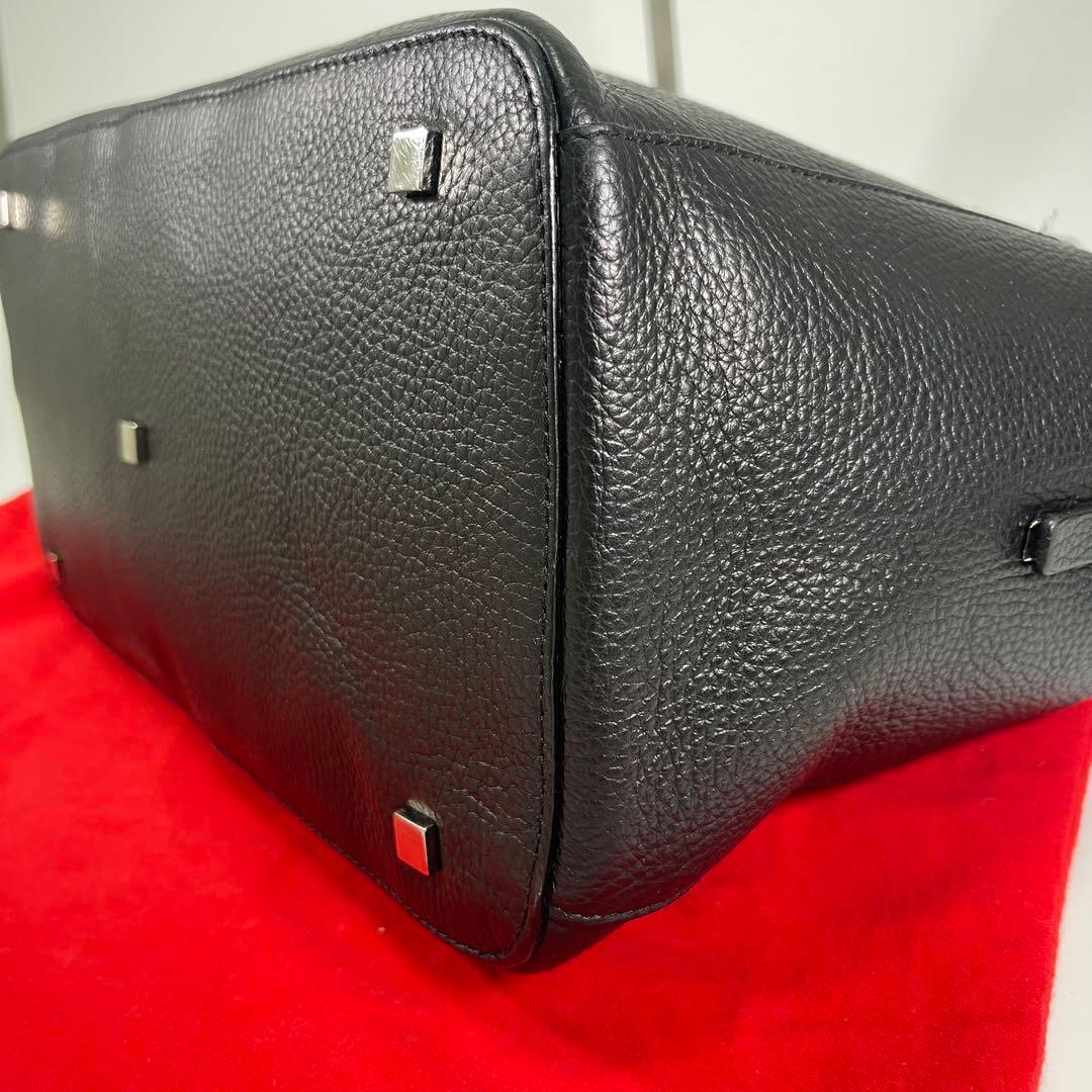 【超美品✨】BALLYバリーメンズビジネスバッグトートレザーBロゴ黒船型A4◯