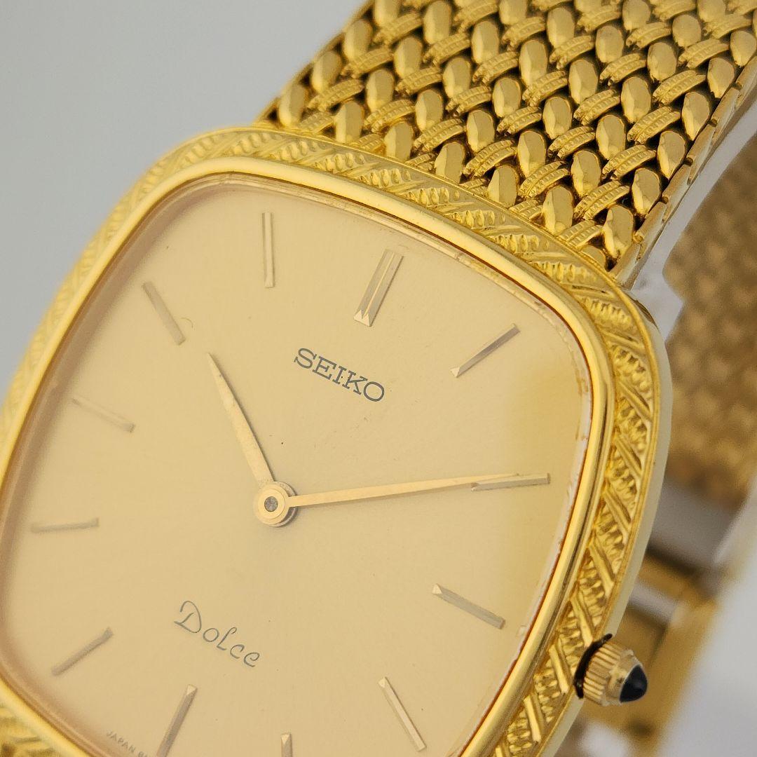 【稼働 新品電池】セイコー ドルチェ 8N40-5040 ゴールド文字盤