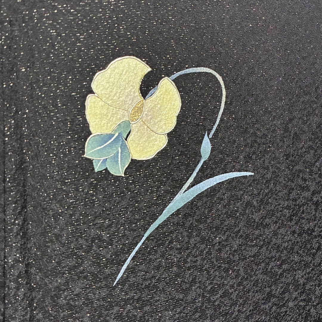 D12 訪問着 京友禅の巨匠 頼田勉 胡蝶蘭 金通し 正絹 着物 袷 極美品