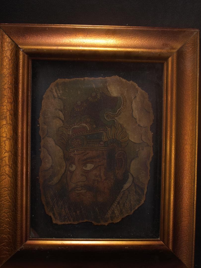 骨董市掘り出し品 唐時代　敦煌莫高窟壁画 彩絵発掘品 AK1947A7-2