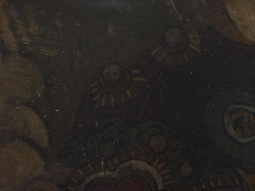 骨董市掘り出し品 唐時代　敦煌莫高窟壁画 彩絵発掘品 AK1947A7-2