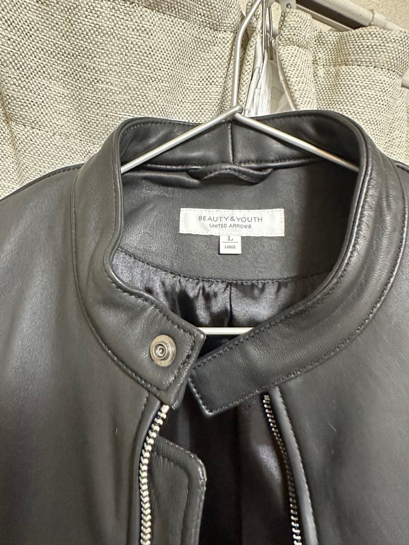 beauty&youth レザーライダースジャケット 羊革 Lサイズ