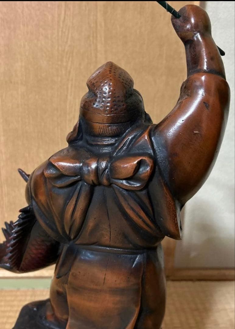 鯛抱き戎様　鋳造　新品保管品　極美品　大型オブジェ　高さ50㎝