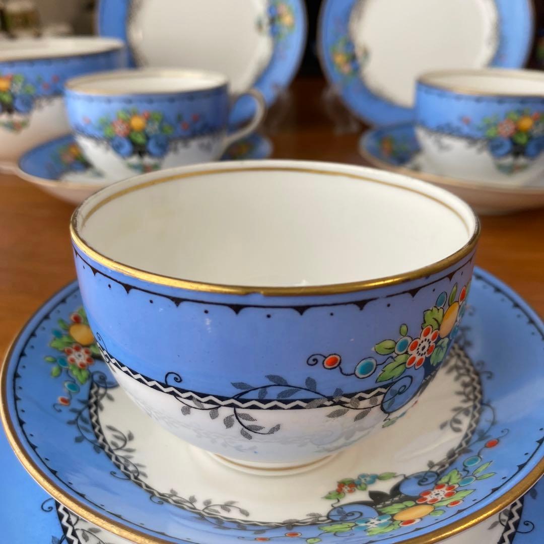 クラウンスタッフォードシャー ティーセット　カップ　ソーサー　プレート　3客