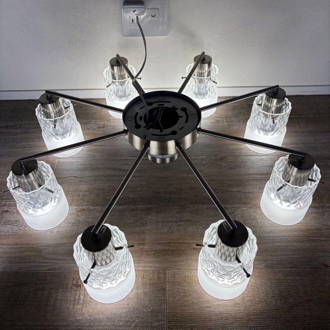 動作確認済 オーデリック 調光シャンデリア ガラス製 8灯 OC257008PC