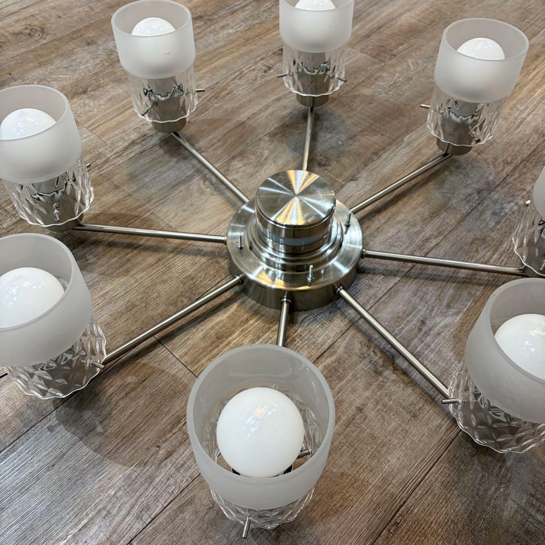 動作確認済 オーデリック 調光シャンデリア ガラス製 8灯 OC257008PC