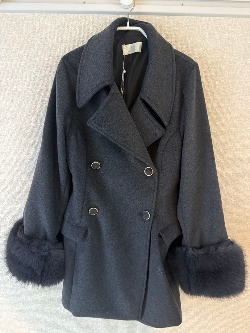 【YILON MADE】Cinched waist midi coat グレー