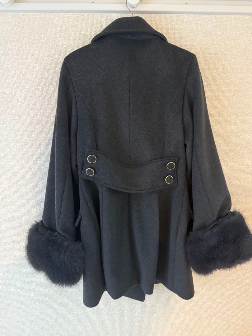 【YILON MADE】Cinched waist midi coat グレー