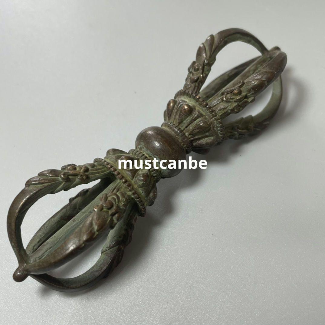 銅製 九股密宗法器 金剛杵降魔杵 鎮宅 辟邪 開運 風水 招財 置物 工芸品