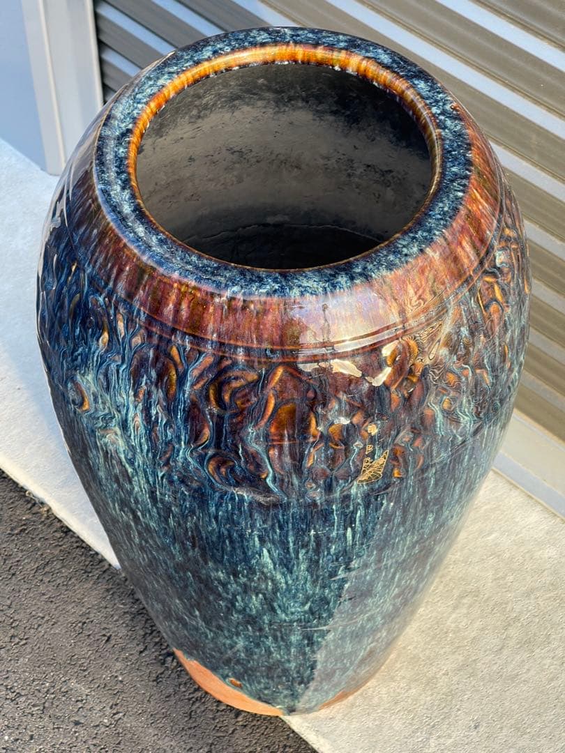 壺　陶器　花瓶　骨董品　傘だて　アンティーク